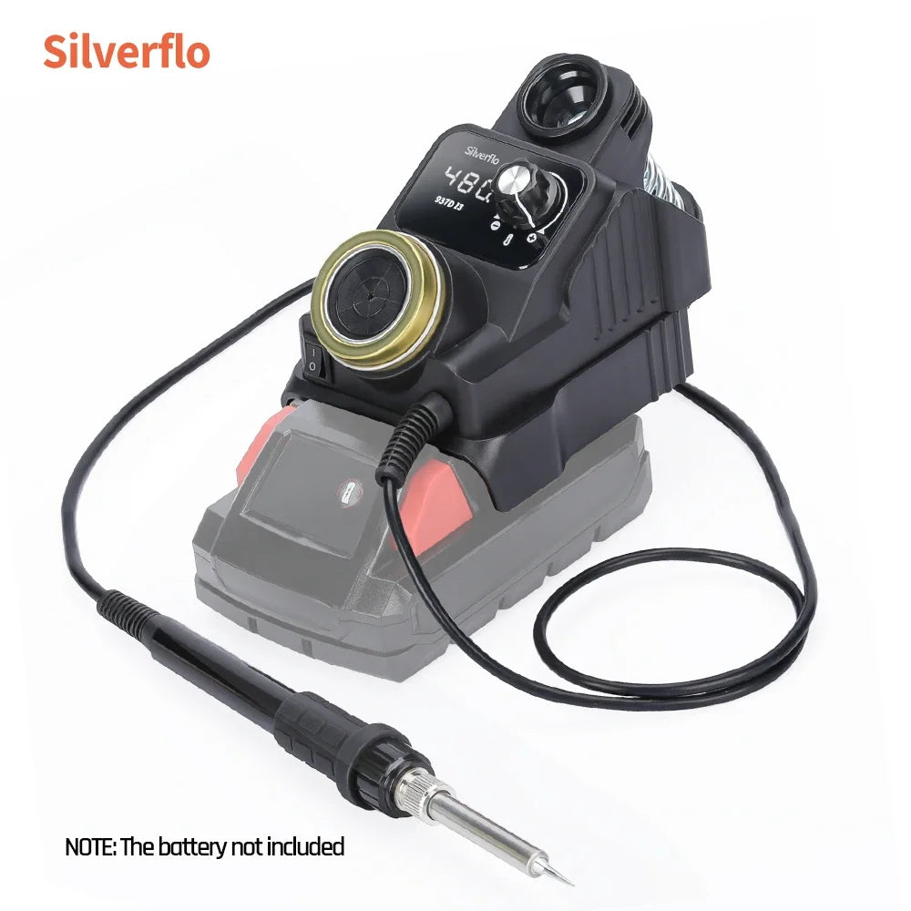 Silverflo 937DI Cordless Soldering Station – Portable 18V/20V Soldering Tool with Sleep Mode for DEWALT, Milwaukee, Makita Batteries