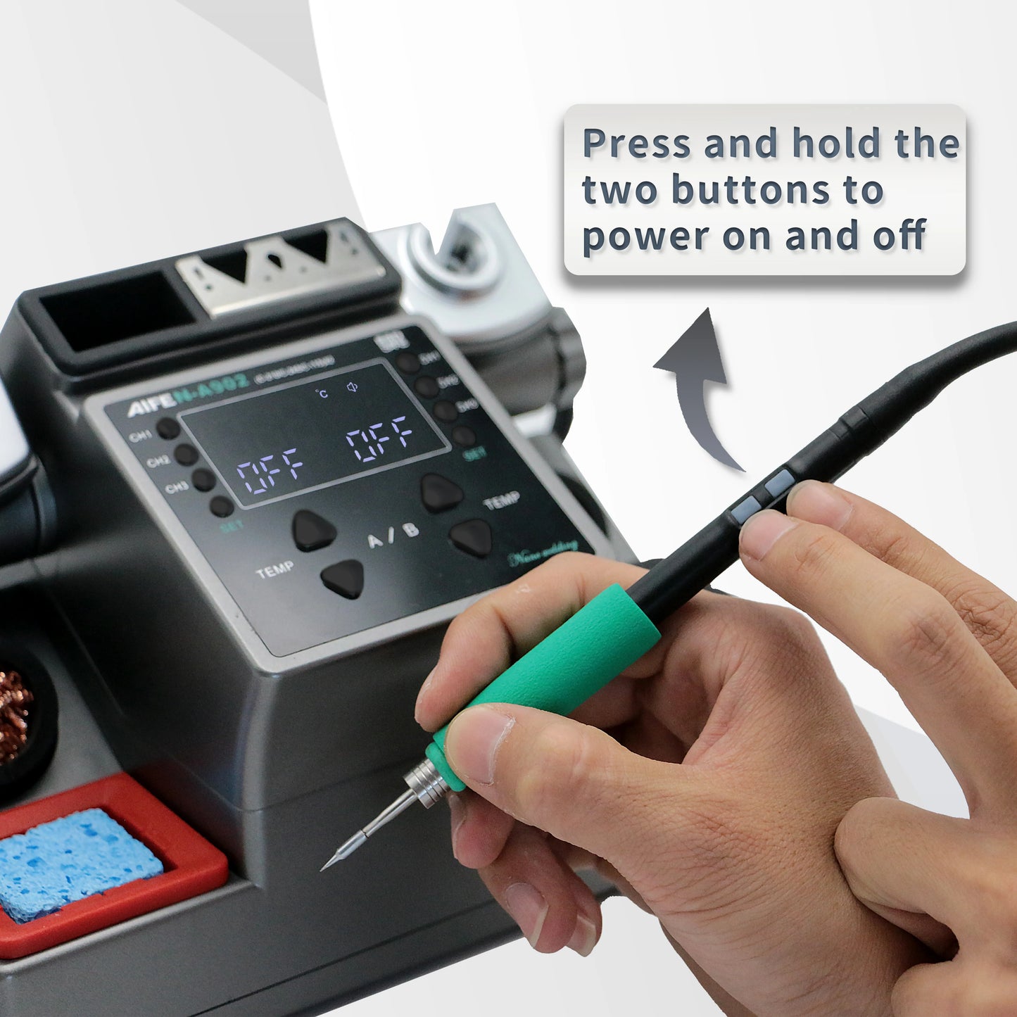 AIFEN A902 Soldering Station – Double Station C115, C210, C245 for Cell-Phone PCB & IC Repair Soldering Tools