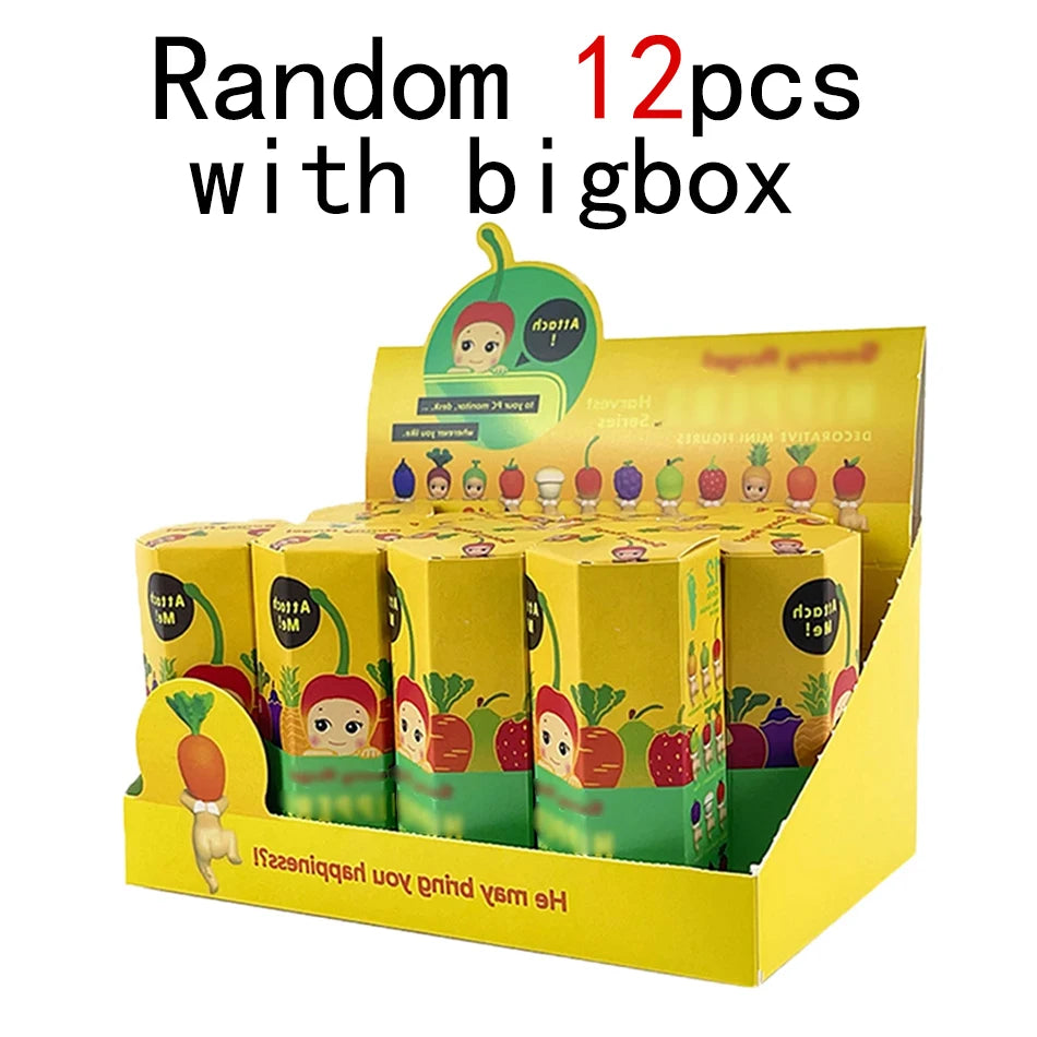 Cute Animal & Fruit Series Blind Box Figures – 8cm Anime Dolls, Car Ornaments & Collectible Gifts