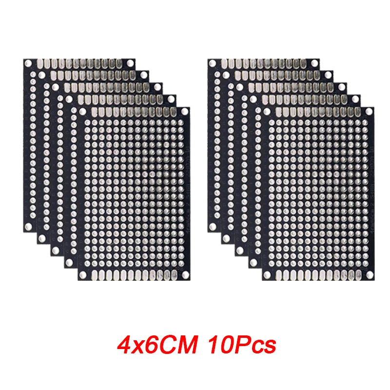 5/10PCS Double-Sided PCB Prototype Boards – Black DIY Circuit Boards 2x8 3x7 4x6 5x7 6x8 7x9cm for Electronics Projects