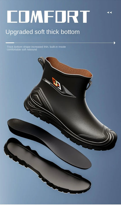 2024 Men's Waterproof Water Boots — Non-Slip Rubber Work Shoes for Outdoor Rain, Camping & Fishing