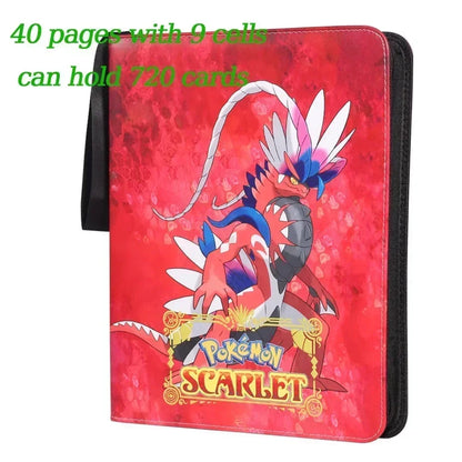 400PCS Pokémon Album Binder – PU Zipper Photo Card Holder for Trading Cards, Letters, and Collectible Hobby Folder
