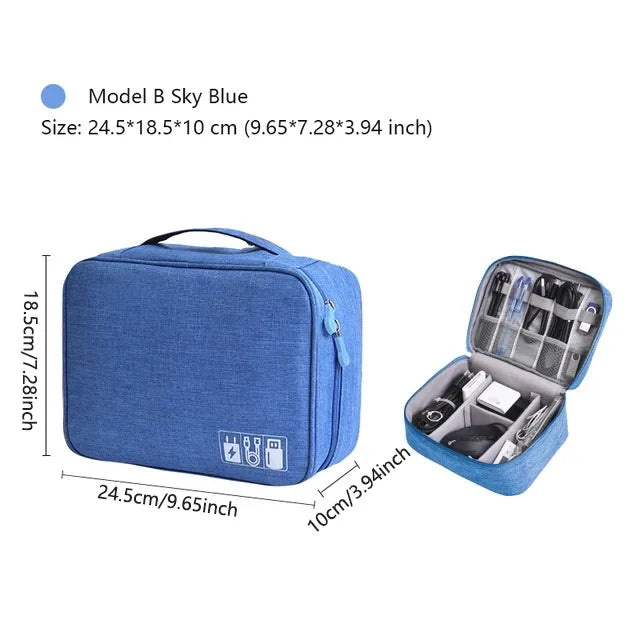 Waterproof Travel Cable Organizer Bag – Portable Digital Storage Pouch for Electronic Accessories