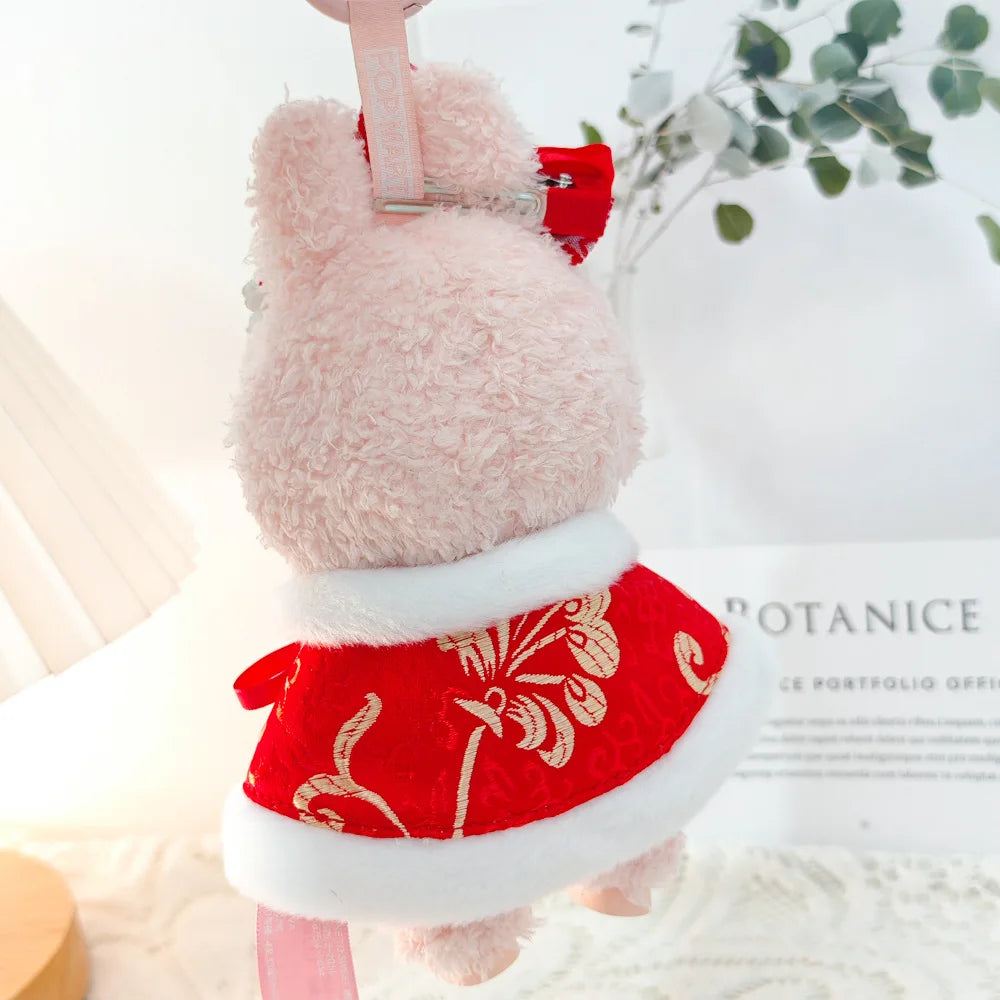 17cm Mini Plush Doll Clothes — Outfit Accessories for Labubu V1 & V2, Christmas Cookie Man Sweater Hat, New Year Gift