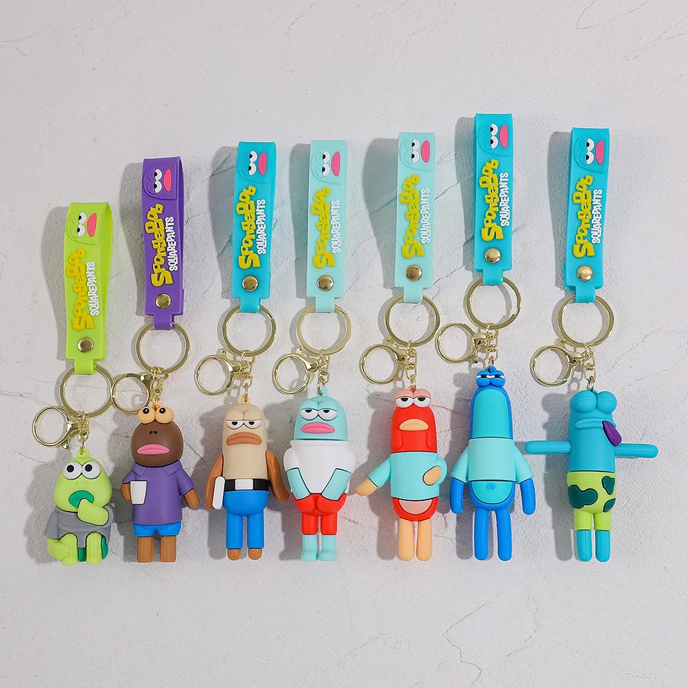 Bikini Bottom Ugly Fish Keychain - Colorful Cartoon Pendant for Car, Bag, and Festival Gifts