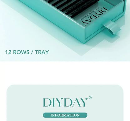 DIYDAY Flat Individual Lash Extensions – 0.15/0.20 Split Tips, Softer Ellipse Classic False Eyelashes Supplies