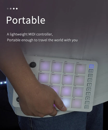 M-VAVE SMC-PAD Wireless MIDI Controller – Portable Percussion Keyboard with USB-C Interface, Compact MIDI Pad for Music Production