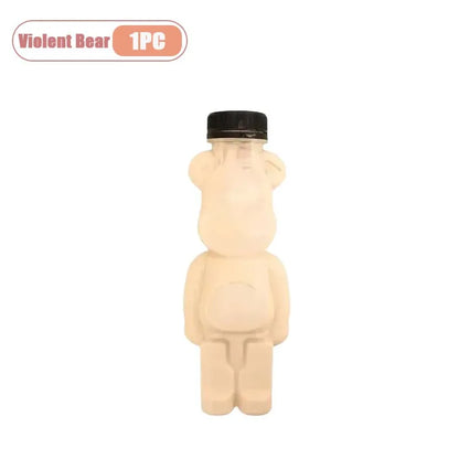 1-10PCS 500ml Cartoon Bear Portable Bottles – Cute Transparent Drink Containers for Bubble Tea, Juice & Party Supplies