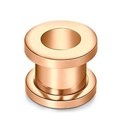 Rose Gold Stainless Steel Ear Plugs & Tunnels - Screw Fit Gauges Body Piercing Jewelry 3mm-20mm