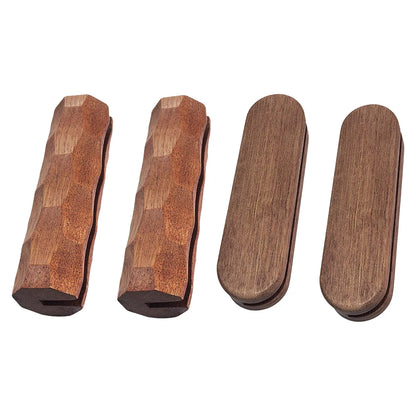 2Pcs Sapele Pan Handles - Heat-Resistant Insulated Anti-Scald Grips for Grill, Sauce & Sauté Pans