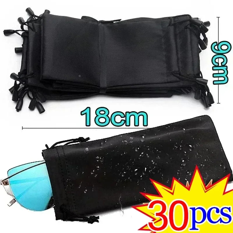 Portable Waterproof Microfiber Sunglasses Storage Bag, Soft Cloth Eyewear Carry Pouch, Dustproof Glasses Case (1-50pcs)