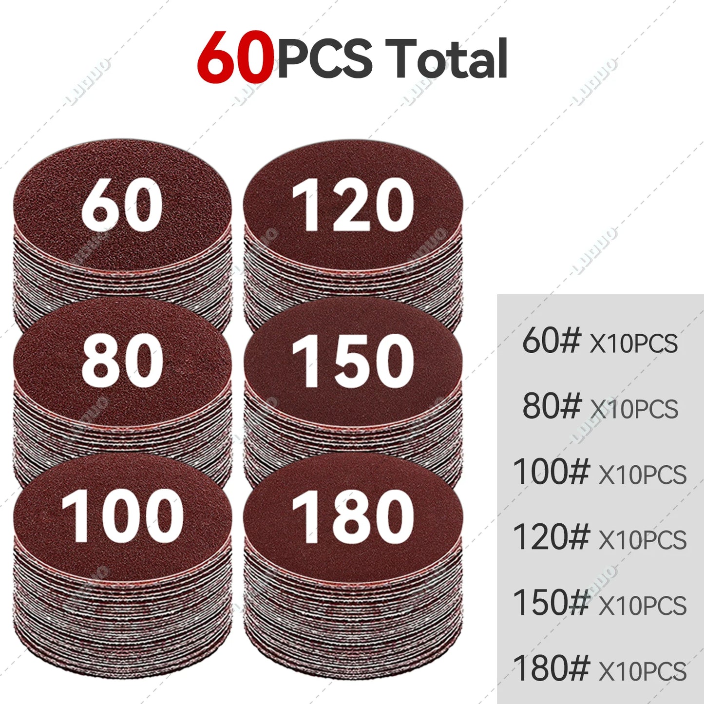 Car Detailing Headlight Restoration Sandpaper Discs – Hook & Loop Round Sanding Sheets for Metal & Wood Polishing Tools