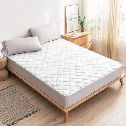 Ultrasonic Washable Mattress Protector — Elastic Band Cover Pad for Bed Protection