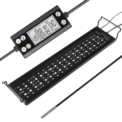 Full Spectrum Aquarium LED Light – 24/7 Lamp with Thermometer & Memory Function for Aquatic Plants