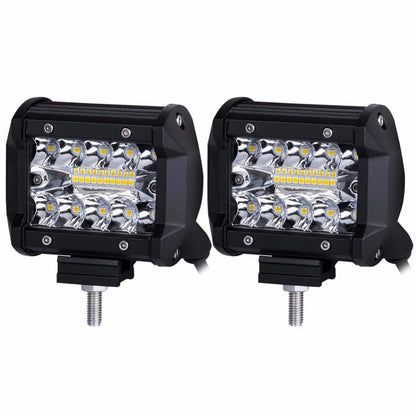 4 Inch 60W LED Work Light Bar with Universal Tow Hitch Mount – Spot Flood Offroad Lighting for Pickup Truck, Van & Trailer Accessories