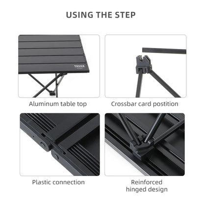 TARKA Foldable Camping Table – Portable Aluminum Alloy BBQ & Picnic Table for Yard, Balcony & Garden Use