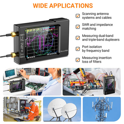 NanoVNA-H4 Vector Network Analyzer 10KHz-1.5GHz | 2.8/4" Display Antenna Tuner for MF HF VHF UHF | Spectrum Analyzer Nano VNA