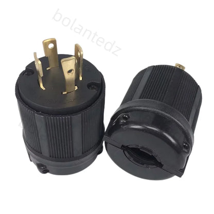 NEMA L14-30P/L14-30R Twist-Lock Power Connector - UL Listed 30A 125/250V 4-Pole Industrial Plug and Panel Receptacle, Black