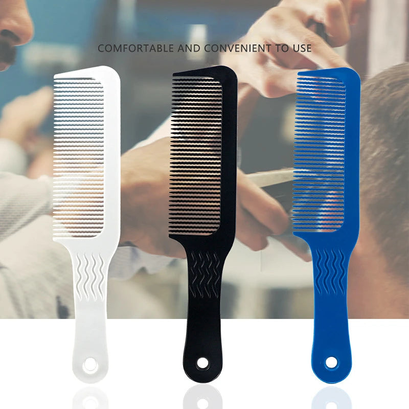 Professional Salon Hair Clipper Accessory – Flat Head Cut Comb, Anti-Static, Wide Tooth Hair Styling Brush for Men