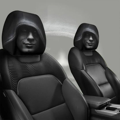 Dark Aesthetic Car Headrest Covers - 2-Piece Mysterious Portrait Universal Fit Set