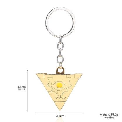 Yu-Gi-Oh! Yugi Muto Keychain - 3D Millennium Puzzle & Millennium Wheel Pendant