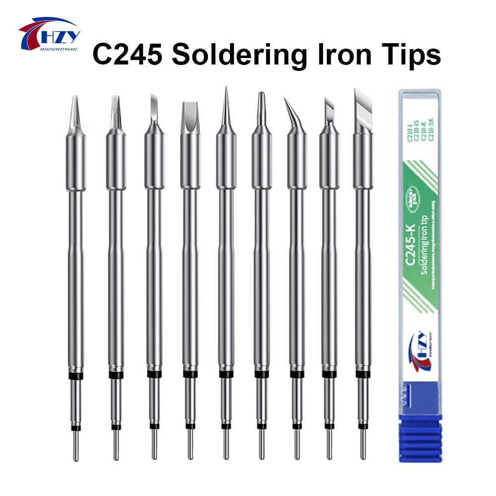 HZY C245 Soldering Iron Tips - Replacement Soldering Heads for JBC T245 Handle and Repair Stations