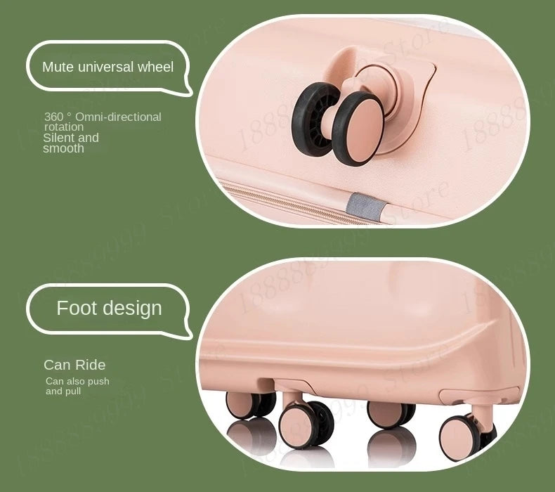 Kids Ride-On Suitcase with 360° Wheels & TSA Lock – Lightweight Cabin Luggage for Boys and Girls