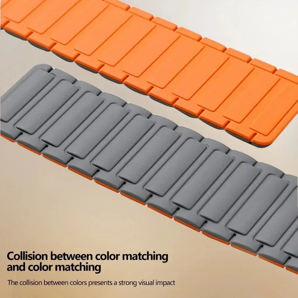 Magnetic Silicone Loop Strap for Apple Watch — 38mm-49mm iWatch Series 3-9 & SE Ultra 2