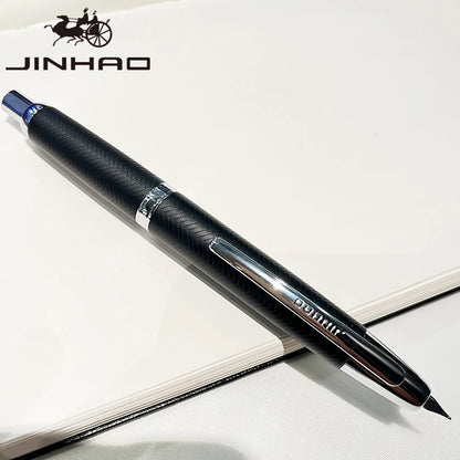 Jinhao 10 Metal Fountain Pen – Press-Out Nib, Retractable Fine Nib with Ink Converter