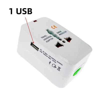 Universal Power Plug Adapter - International Travel AC Charger Converter for EU, US, AU, UK, Electrical Socket Outlet