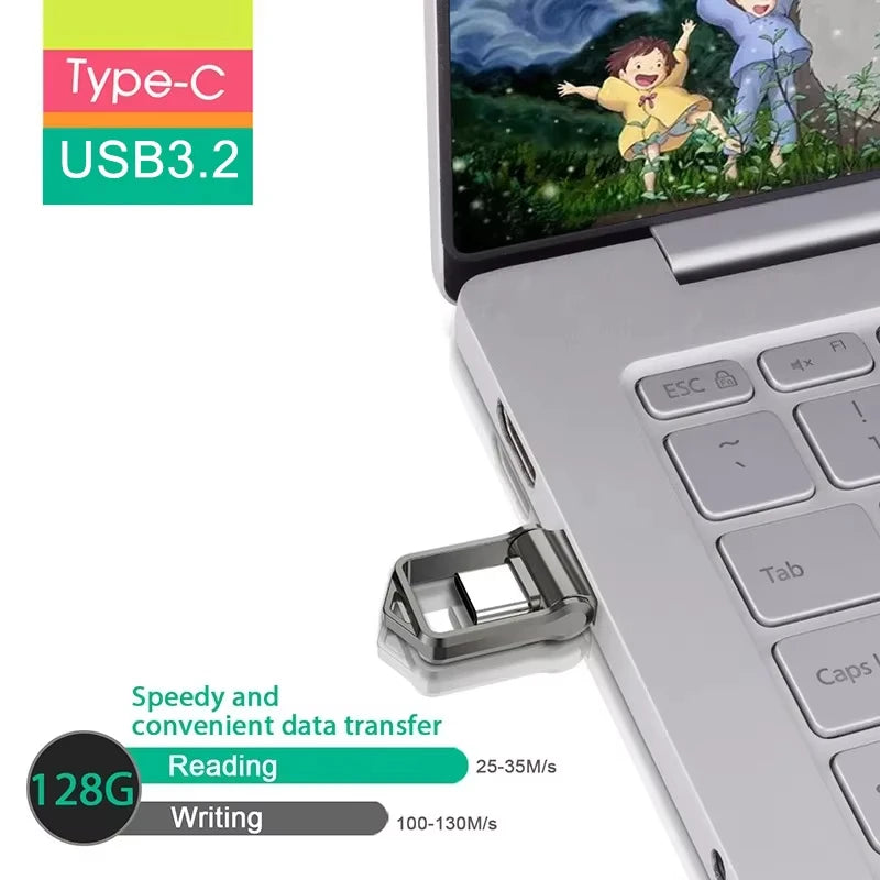Xiaomi 2TB USB 3.1 Flash Drive — High-Speed Type-C 2-in-1 Metal U Disk, Waterproof, Universal for Mobile & PC