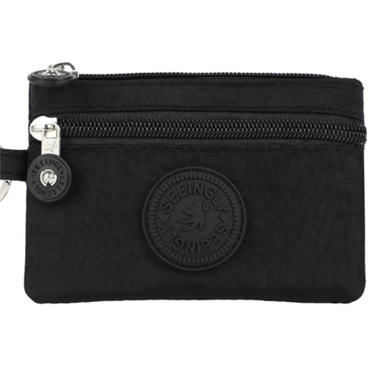 Small Solid Canvas Coin Bag for Kids - Money Purse, ID and Credit Card Holder, Key and Earphone Storage