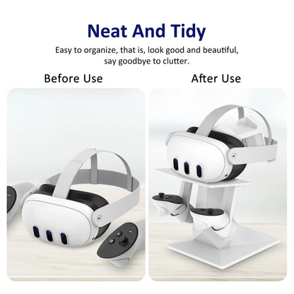 VR Stand Display Holder & Controller for Meta Quest 3/Pro, Oculus Quest 2 – Rechargeable Display Stand