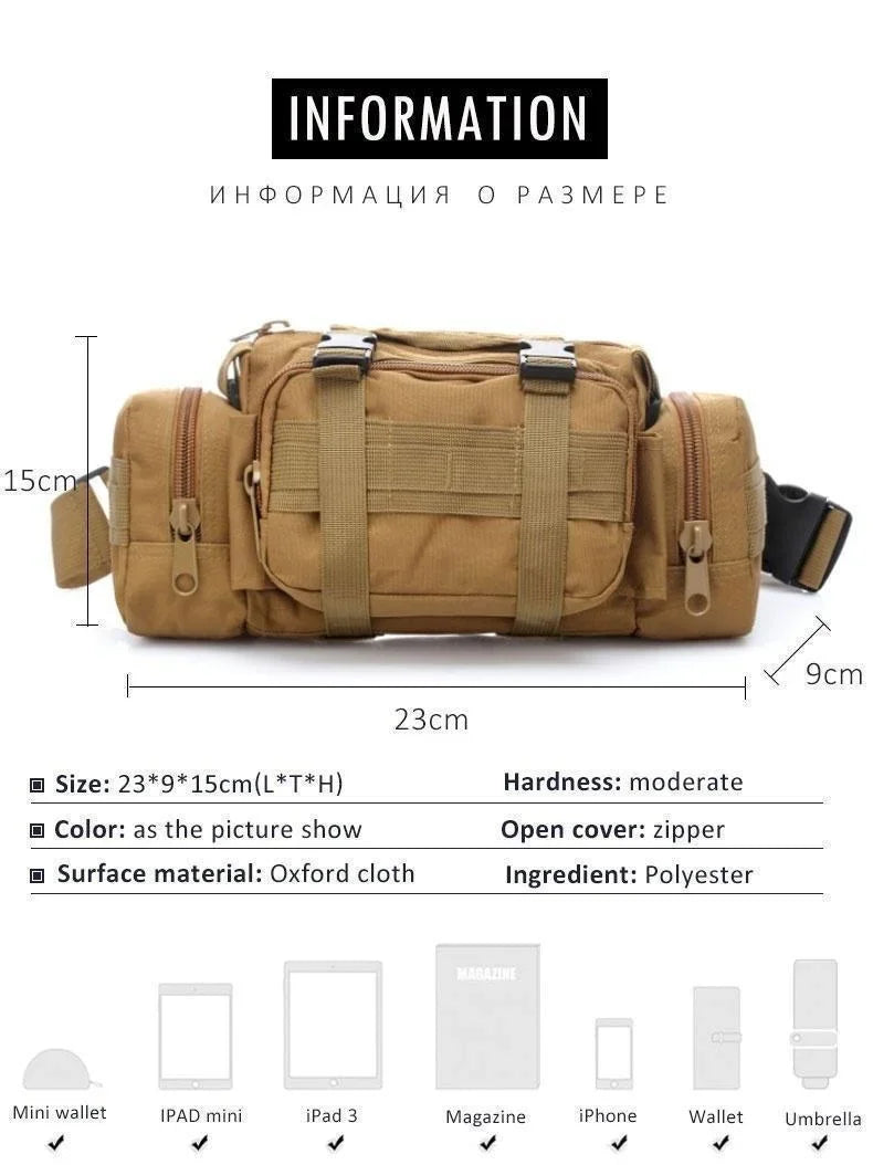 Outdoor Backpack Waist Pack – Hunting, Camping, Hiking, and Chest Bag Pouch