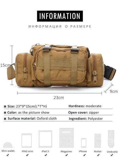 Outdoor Backpack Waist Pack – Hunting, Camping, Hiking, and Chest Bag Pouch