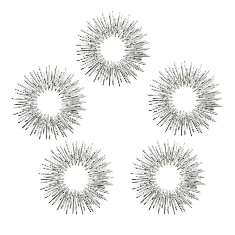 5–15pcs Spiky Acupressure Finger Rings – Sensory Stress Relief Massager Fidget Toys for Teens & Adults