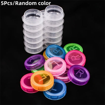 Colorful Clear Contact Lens Case Travel Kit – Portable Soak Storage Holder Container (Random Color)
