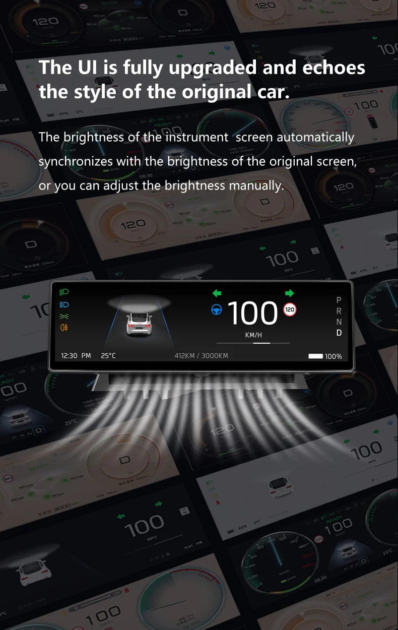 Carbar 8.8" Smart Dashboard Touch Screen – Wireless CarPlay & Android Auto for Tesla Model 3 & Y, Free Air Vent Camera