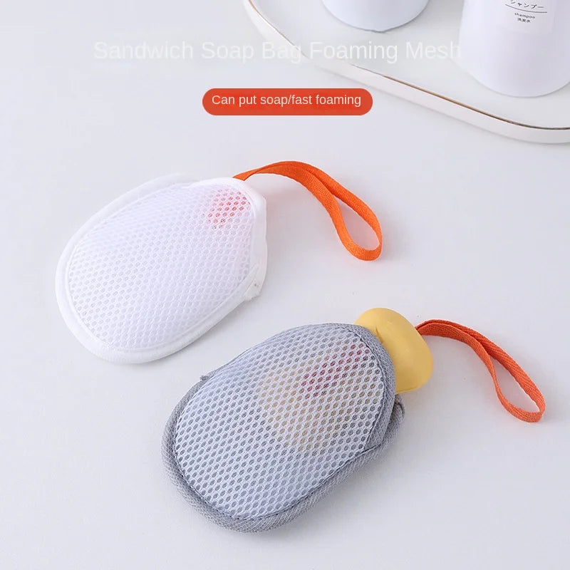 Foaming Soap Bag Mesh Pouch - Massage Exfoliator & Bathing Bubble Maker for Body Cleansing