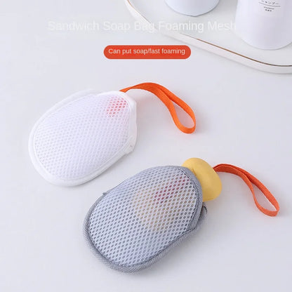 Foaming Soap Bag Mesh Pouch - Massage Exfoliator & Bathing Bubble Maker for Body Cleansing