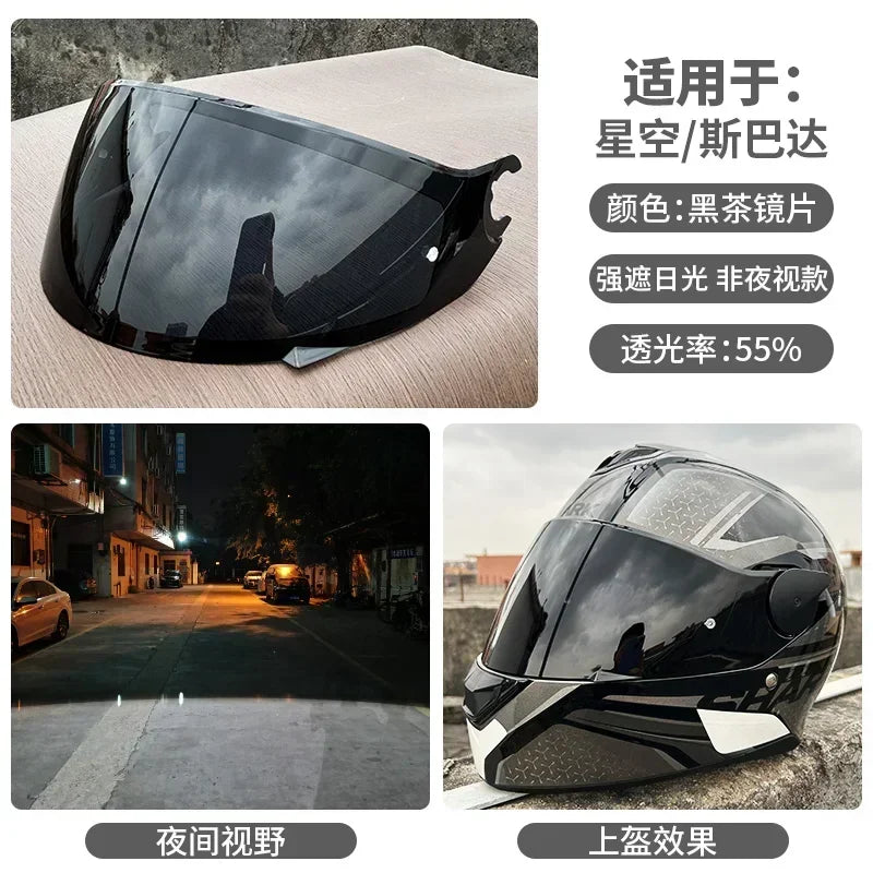 Motorcycle Helmet Visor for SHARK Skwal, D-Skwal 2 & Spartan Carbon — Replacement Shield