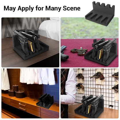 3/4/6 Slot Foam Gun Rack - Universal Pistol Holder for Glock, Handgun Display Stand & Gun Safe Organizer