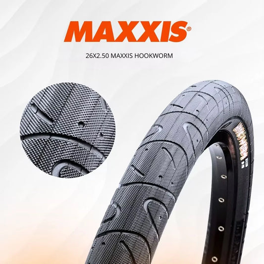 MAXXIS Hookworm BMX Bike Tire – 26x2.5 Wire Bead Clincher for Street, Park & Flatland, Multiple Sizes