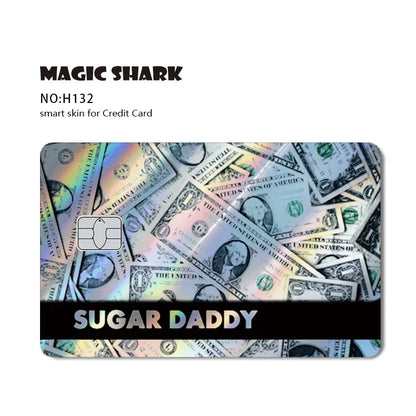 Magic Shark Evil FBI Holographic Laser Money & Card Sticker – Shiny Credit, Bank, Debit Film Cover