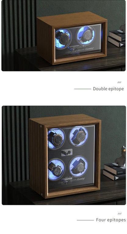 IBBETON Luxury Wood Watch Winder – 1 Slot High-End Automatic Watch Box with Mabuchi Motor & Storage Cabinet