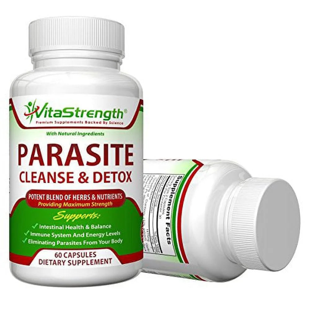 Intestinal Detox Capsules – Black Walnut & Wormwood for Parasite & Intestinal Worm Elimination, 60 Count