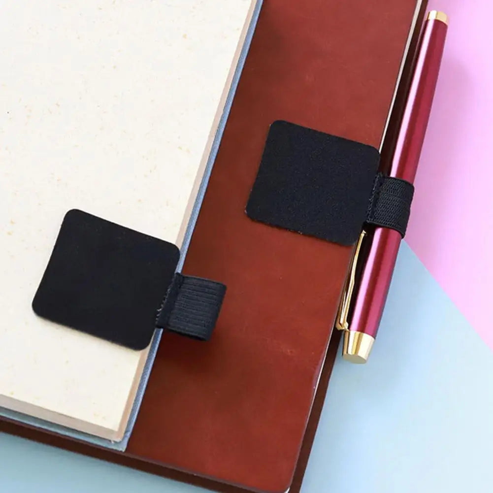 2Pcs Self-Adhesive Pen Loop Holders - Universal Elastic Pencil Clips for Notebook, Diary, and Planner Covers