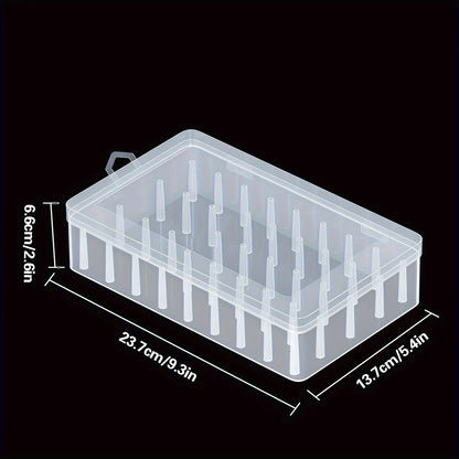 42-Roll Sewing Thread Storage Box - Transparent Portable Embroidery & Sewing Organizer