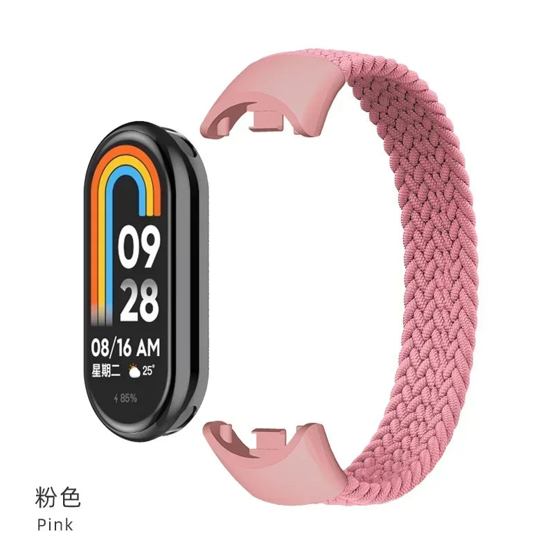 Braided Nylon Solo Loop for Xiaomi Mi Band 9 & 8 – Elastic NFC Replacement Strap Bracelet
