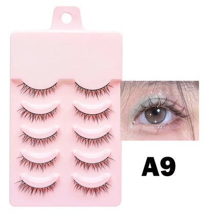 Manga Style Soft Natural False Eyelashes Wispy Thick Daily Wear Makeup Lashes